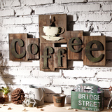 美式乡村木板挂件咖啡厅餐厅奶茶店背景墙装饰品创意壁挂墙面挂饰