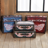 美式复古怀旧仿古手提旅行皮箱创意家居软装饰品橱窗陈列道具摆件