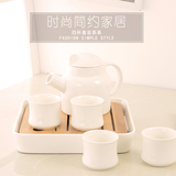 陶瓷整套功夫茶具四合一套装带木制茶盘茶壶茶杯茶海组合家用特价