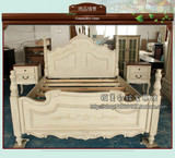 恒美 C365韩式简约仿古彩绘欧式复古做旧手绘雕刻双人床卧室家具