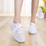 亲子款夏季女大童运动鞋平底学生跑步鞋韩版网布潮流女童旅游鞋子