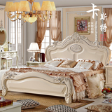 卧室家具组合韩式白色床欧式田园床全实木橡木床1.8米双人公主床