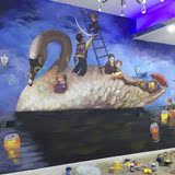 3D画立体画手绘 墙画彩绘 商场墙面画艺术彩绘 墙体壁画现场彩绘