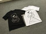 夏季日单复古潮流日本设计师主理卡通熊仔印花全棉修身短袖T恤tee
