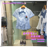 3代购Eland/依恋女装 特价短袖衬衫 EEBW52501M BW52501M-398