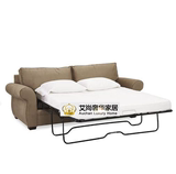 美式乡村 可折叠 布艺沙发床 小户型双人三人沙发 酒店沙发可定制
