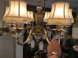 全铜美式客厅卧室吊灯　美式古典简欧水晶小美式田园乡村餐厅吊灯