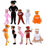 小猪粉白棕黑幼儿园六一节日儿童成人舞台演出服饰动物表演服装