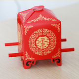 结婚庆用品中国风红色喜糖盒子批发小号抬花轿喜糖袋中式创意轿子
