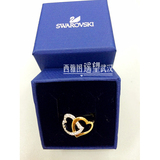 美国代购Swarovski施华洛世奇正品双心形金色戒指52号 武汉现货