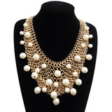 G三58  欧美 外贸 原单流行饰品 质感夸张珍珠套装带耳钉 项链