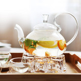 耐热花茶茶具套装花茶壶加厚玻璃茶具套装水果茶壶花果茶加热底座