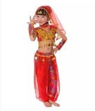 出租儿童印度舞演出服女童舞蹈服新疆舞民族舞天竺少女肚皮舞表演