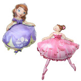 索菲亚公主铝膜卡通气球芭蕾舞跳舞女孩儿童周岁生日派对装饰