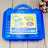 韩国东亚DONG-A正品新嘟哩18色塑料盒装儿童蜡笔油画棒画画笔彩色