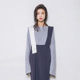 EAL新品秋装韩国一字领上衣百搭罩衫 女士甜美线衫宽松针织衫L102
