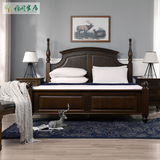 美式乡村实木床1.5米 1.8m双人床婚床2米新古典圆柱小户型高箱床