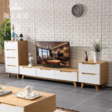 北欧现代电视柜茶几组合套装带抽屉储物简约时尚客厅成套组装家具