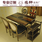 定制火锅烧烤桌子 电磁炉炭烧木火锅桌椅组合 实木复古碳化火锅桌