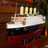 VSISH泰坦尼克号游轮船模型摆件 地中海帆船模型仿真实木质工艺船