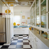 北欧简约现代法式格子瓷砖哑光防滑地砖厨房卫生间阳台黑白灰300