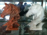 石雕马 汉白玉工艺品马头桌摆件 十二生肖腾飞马 园林动物雕塑