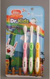 韩国进口 Dr.kids 3岁以上宝宝用牙刷 儿童牙刷 软毛牙刷 3只装