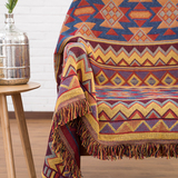 外贸 全盖线毯民族风复古几何色彩元素波西米亚沙发巾客厅地毯