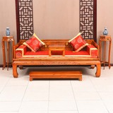中式罗汉床 实木贵妃榻仿古南榆木家具复古三件套简约古典沙发