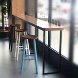 特价美式酒吧台桌子家用长吧台实木高脚椅复古墙桌靠窗咖啡厅桌椅