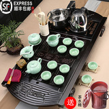 紫砂功夫陶瓷茶具整套带实木茶盘茶台电磁炉茶具套装特价包邮茶海