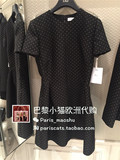 欧洲代购 Dior 16早秋 黑白波点短袖连衣裙