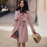 韩国修身显瘦双排扣系带奢华风衣女中长款气质优雅学院风休闲外套
