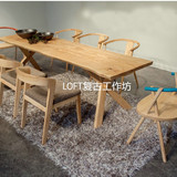 美式乡村铁艺实木餐桌loft工业风格家具办公桌工作桌会议桌咖啡桌