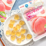 日本进口糖果 明治meiji  100%果汁白桃水果软糖 QQ糖 橡皮糖47g