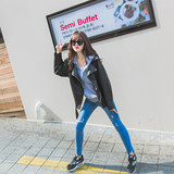 4EVER 2016秋装新款韩版皮夹克宽松大码蝙蝠型机车外套PU皮皮衣女