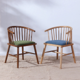 北欧简约实木休闲家用餐椅宜家设计师咖啡厅温莎圈椅书桌橡木y椅