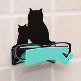日本进口家用眼镜架浴室猫头鹰眼镜支架创意墨镜收纳免钉黏贴架子