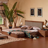 东南亚家具实木床双人1.8米床水曲柳槟榔家具实木床中式实木矮床