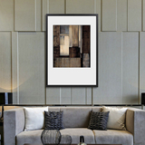 瑞杰 手绘抽象画油画玄关餐厅现代简约油画玄关有框抽象 色块拼图