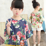 女童夏装2016新款韩版儿童半袖体恤上衣中大童宝宝纯棉短袖T恤衫