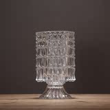 水晶杯透明玻璃花瓶水培花器桌面餐桌摆件 台面摆设鲜花花罐装饰
