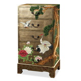新中式古典漆器家具彩绘中式风格五斗柜金箔工艺装饰展示收纳斗柜