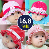 太阳婴儿帽子春秋夏女公主遮阳帽3-6-12个月 防晒宝宝帽1-2岁盆帽