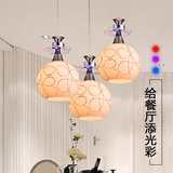 餐灯厨房简易掉灯单个吊灯 歺厅灯餐厅灯小吊灯三头圆形玻璃灯罩3