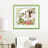 春天新款十字绣动物兔子卡通动漫客厅卧室小幅系简单简约现代挂画