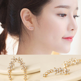 天天特价防过敏S925银针 韩国气质耳饰品闪亮满钻星星耳钉女耳环