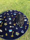 圆形地垫 法莱绒地毯卡通儿童春游野餐环保爬行垫防滑可折叠水洗