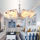 创意田园温馨贝壳欧式地中海5头LED餐厅客厅书房卧室房间灯吊灯具