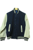 vintage古着日本产 拼色羊毛 复古学院风 男女棒球衣外套棉衣